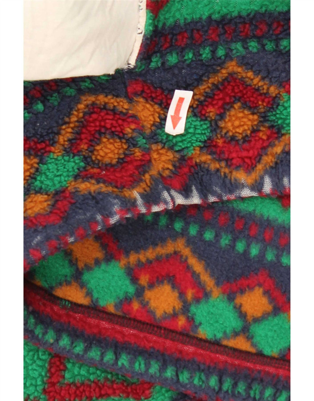 Jaqueta masculina vintage de lã UK 42 XL multicolorida geométrica