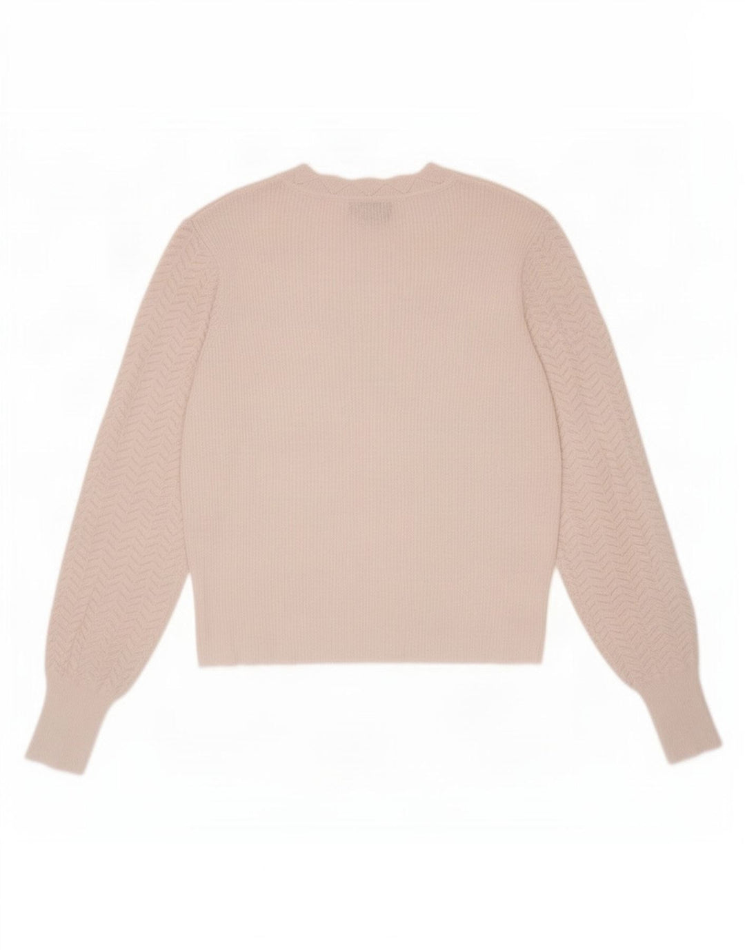 Suéter feminino Oasis com gola redonda UK 12 poliéster branco médio