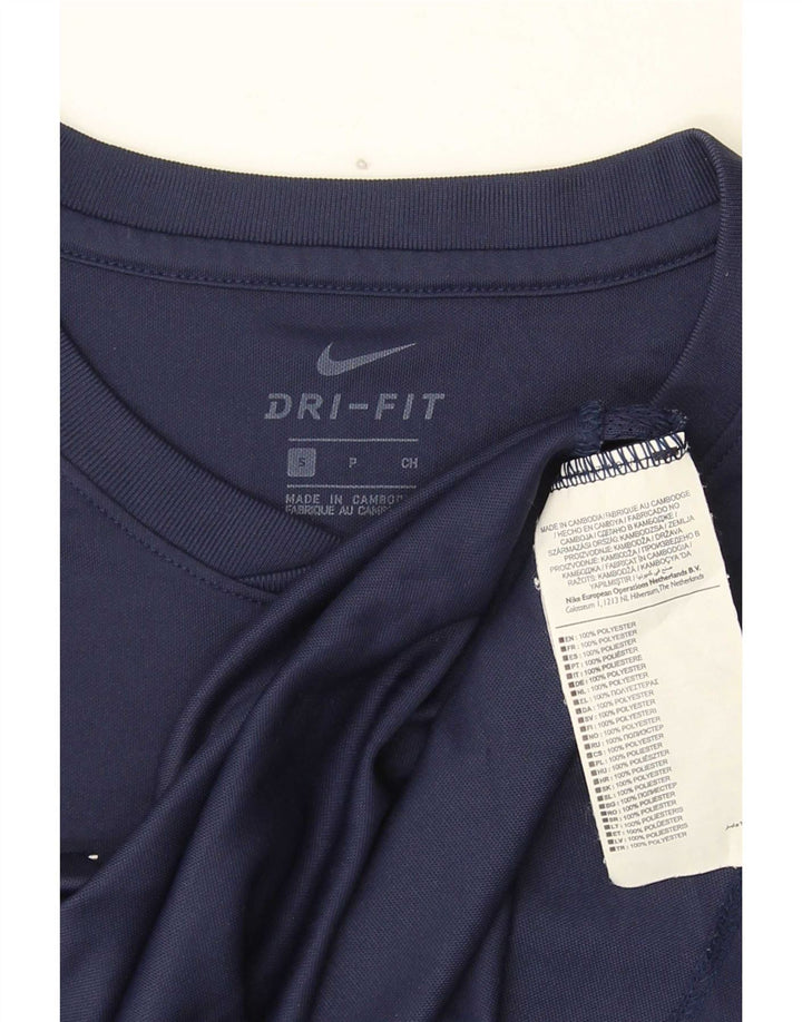 Camiseta Nike Masculina Dri Fit Top Pequeno Poliéster Azul Marinho