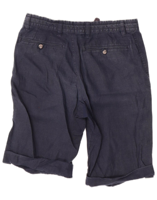 Shorts Chino Masculino Marks & Spencer W30 Médio Azul Marinho Linho