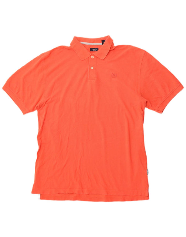Camisa polo masculina Izod grande algodão laranja