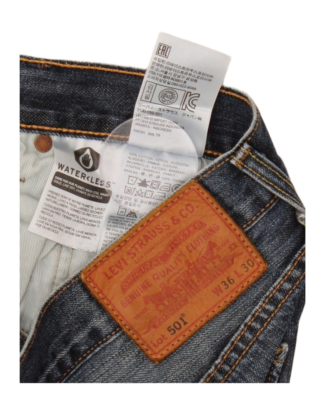 Levi's Masculino 501 Straight Jeans W36 L30 Azul Algodão