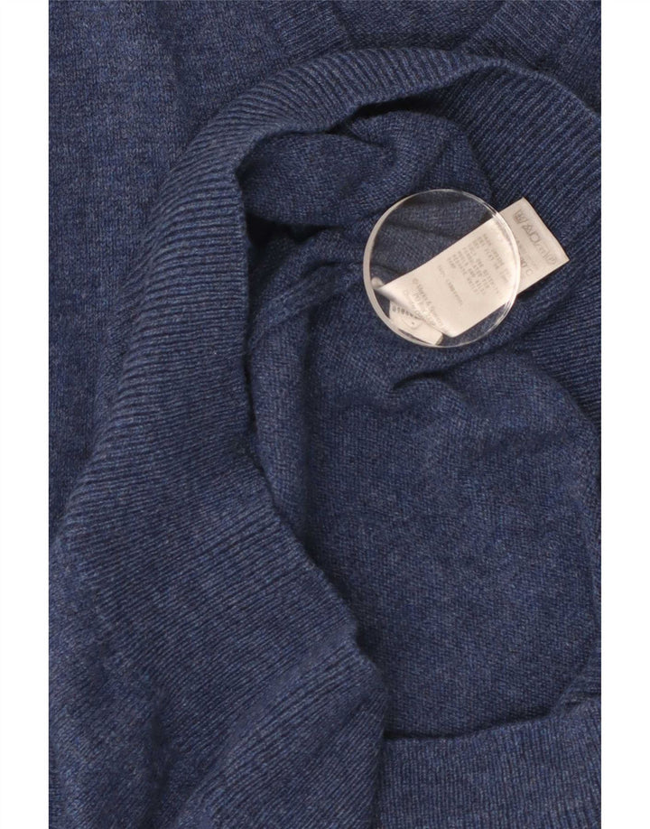 Regata masculina Marks & Spencer com colete de lã de cordeiro manchada azul médio