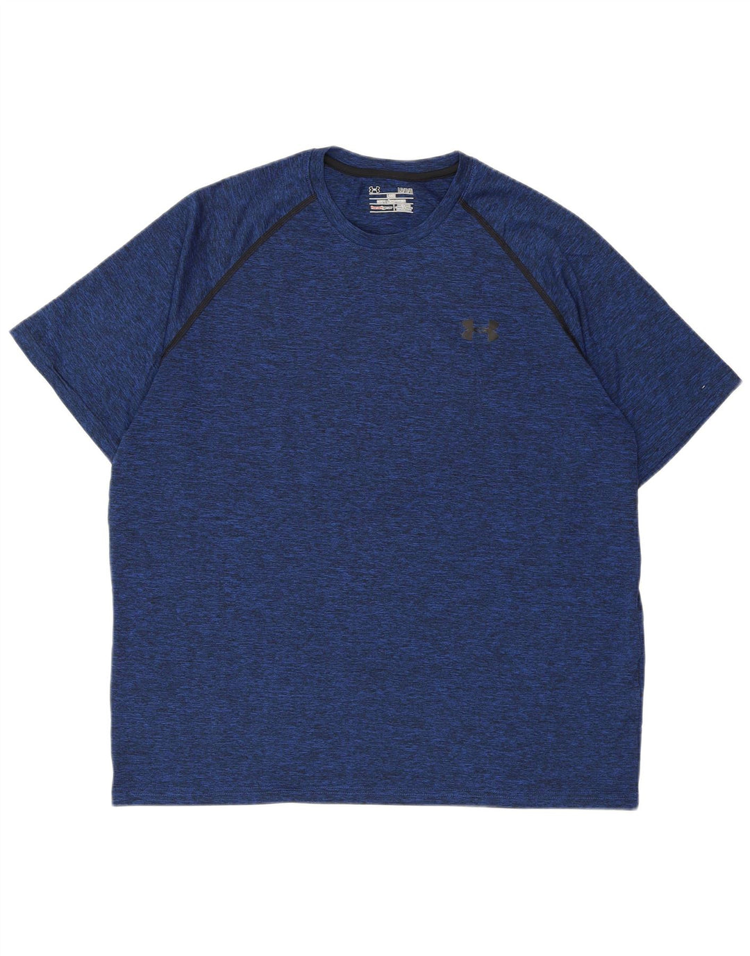 Camiseta masculina Under ARMOR Heat Gear grande poliéster manchado azul