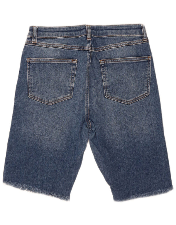 Shorts jeans feminino de ajuste regular MINT VELVET UK 10 pequeno W27 algodão azul
