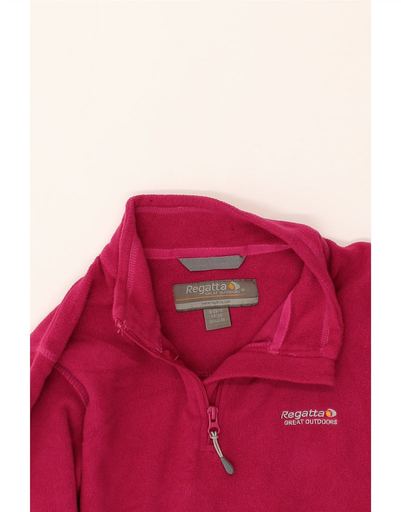 REGATTA Womens Zip Neck Fleece Jumper UK 10 Small  Pink Polyester Vintage Regatta and Second-Hand Regatta from Messina Hembry 