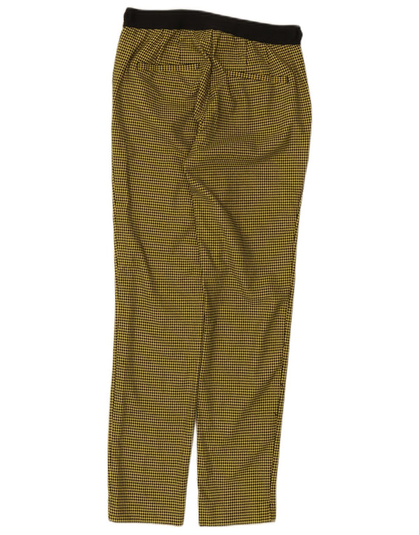 Calça Chino Slim Feminina Zara XS W24 L27 Amarelo Houndstooth Poliéster