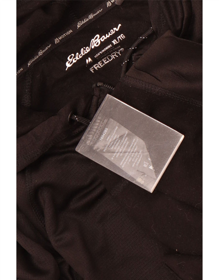 Eddie Bauer Suéter masculino com capuz e zíper XL poliéster preto
