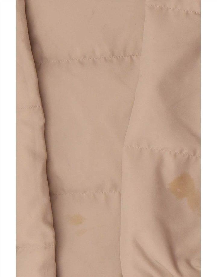 Casaco acolchoado superdimensionado feminino Ellesse UK 14 poliéster bege médio