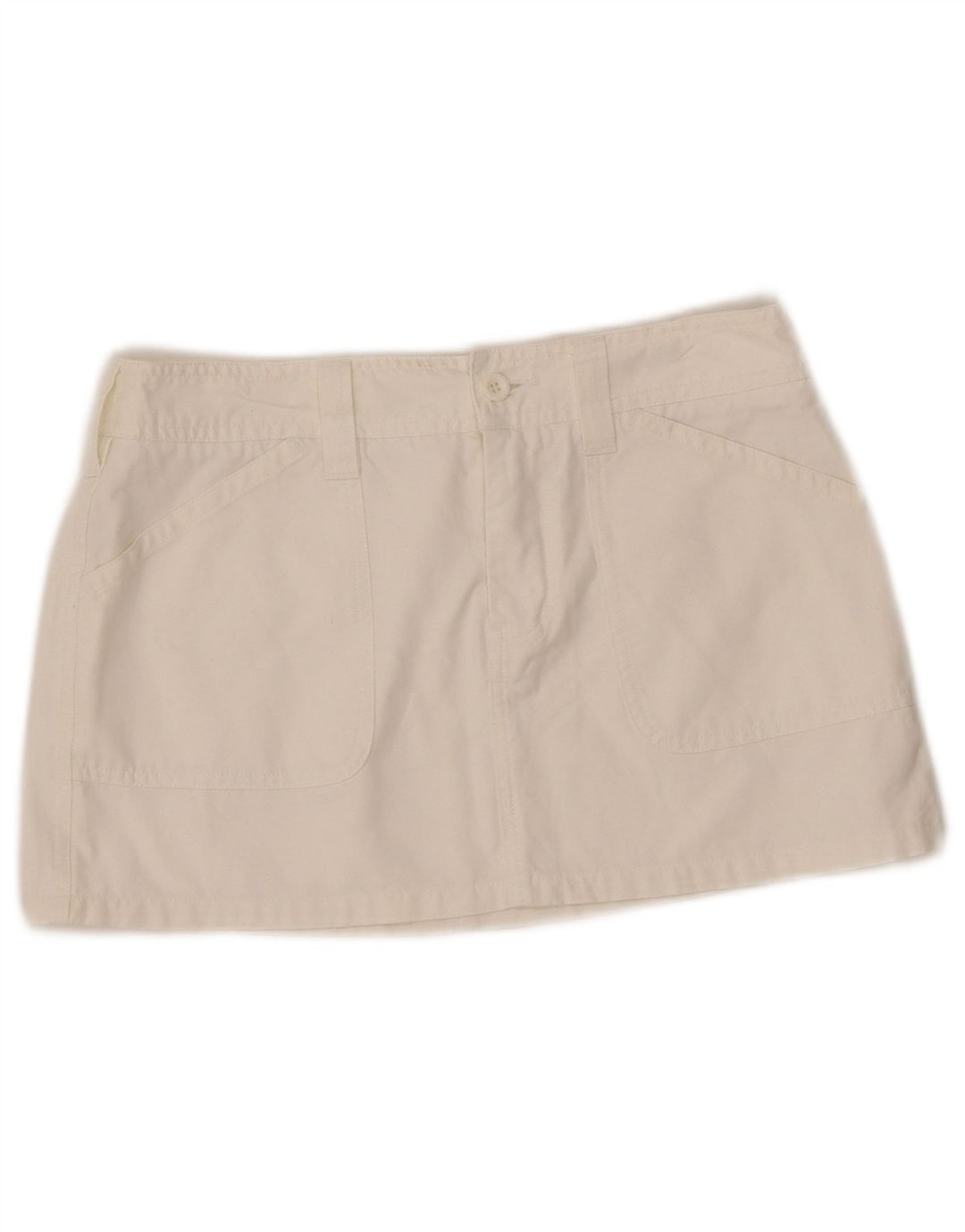 Mini saia feminina Benetton IT 42 médio W29 algodão branco