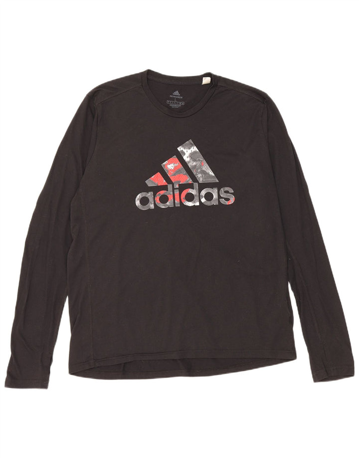 Adidas Mens Aeroready Graphic Top Manga Longa Grande Poliéster Preto