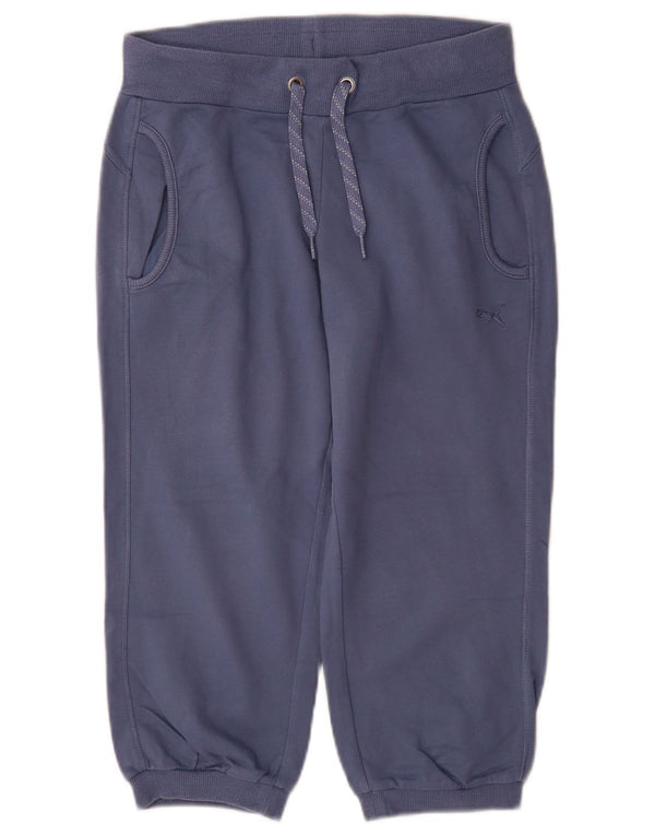 Puma Calça Capri Feminina Calça Joggers Reino Unido 8 Pequeno Azul Marinho Algodão