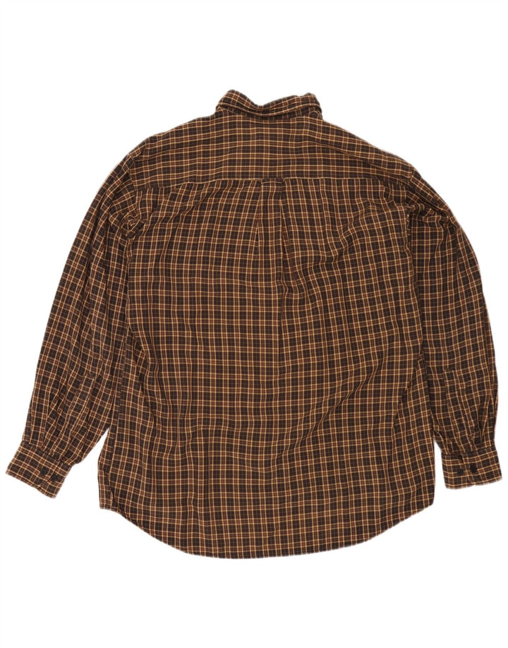Camisa masculina de flanela Camel Active grande xadrez marrom
