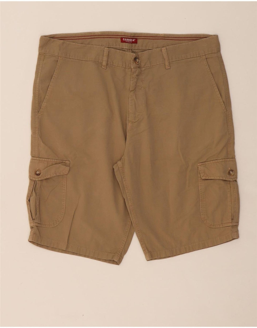 Shorts cargo masculino CARRERA W36 grande algodão bege