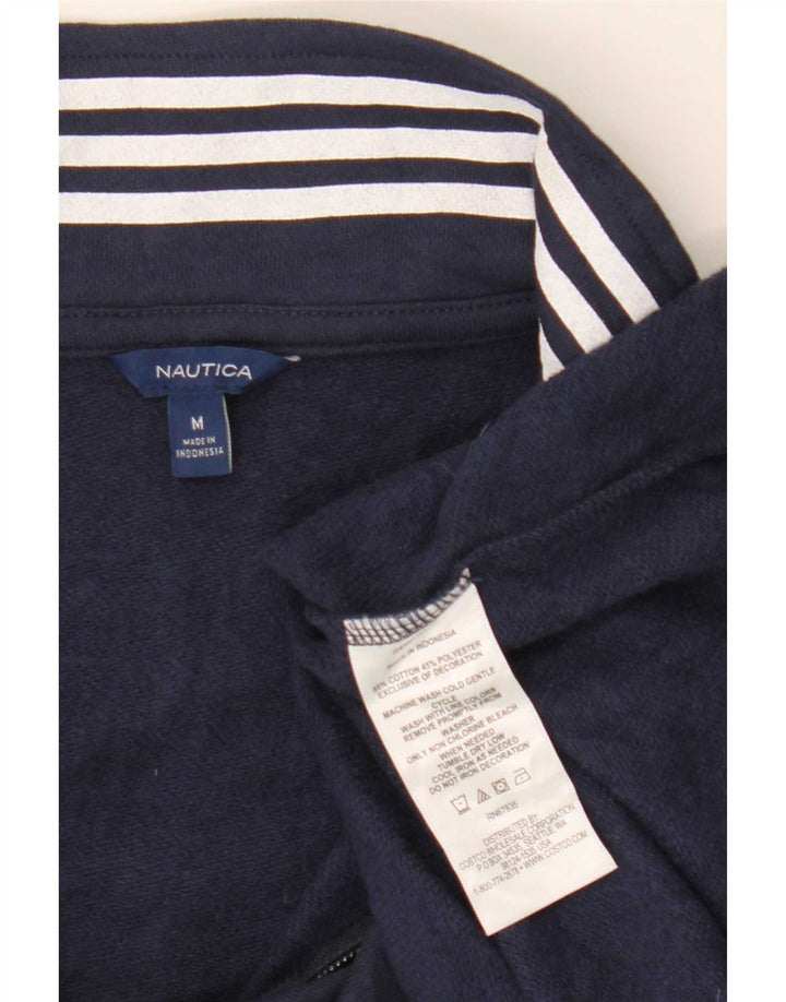 Nautica moletom masculino com zíper e gola alta algodão azul marinho médio