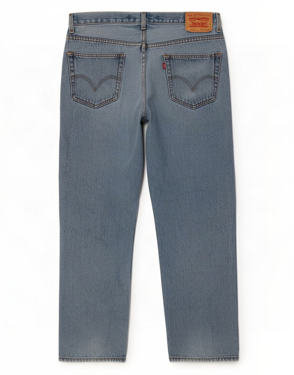 Calça jeans masculina Levi's 505 Regular Fit Straight W36 L30 Azul Algodão