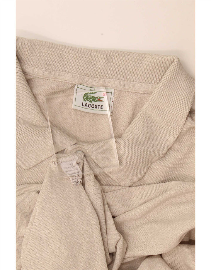 Camisa polo masculina Lacoste tamanho 7 2XL algodão bege