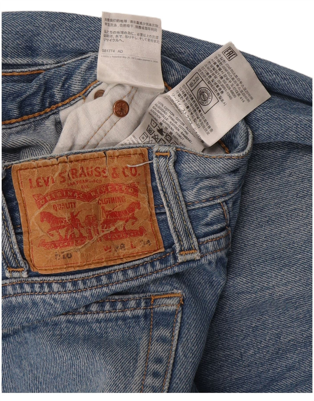 Levi's Masculino 516 Straight Jeans W28 L34 Azul Algodão