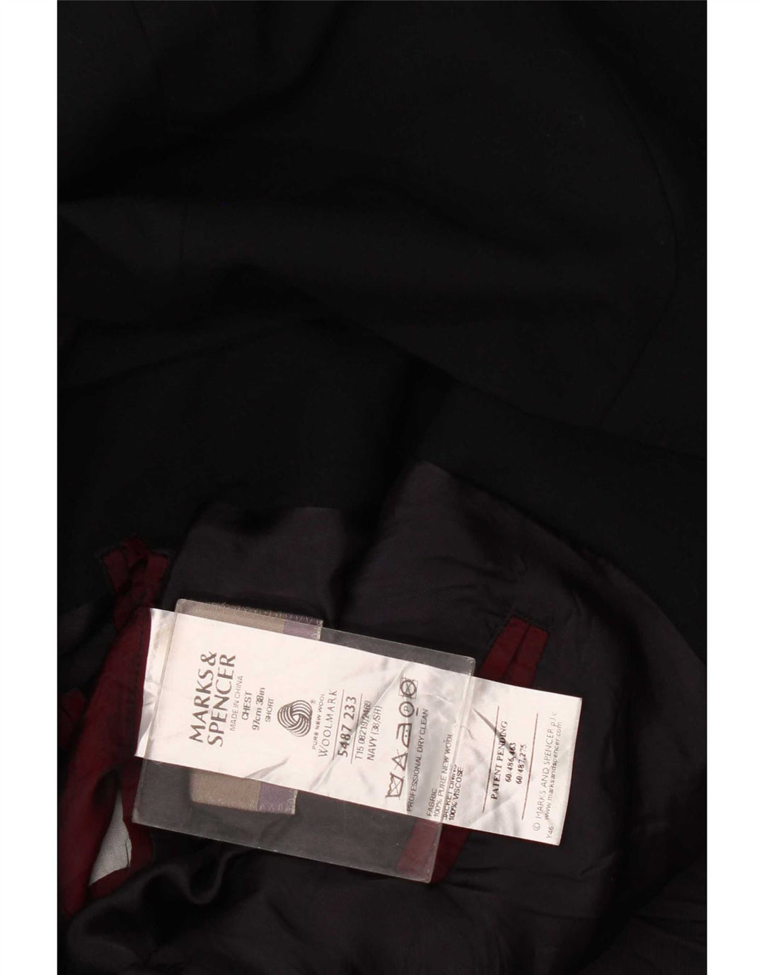 Jaqueta blazer masculina de 3 botões Marks & Spencer Reino Unido 38 médio azul marinho nova lã
