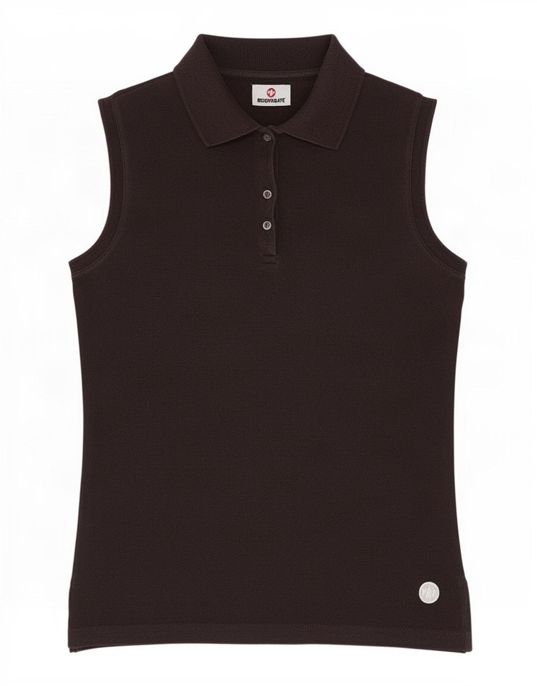 Camisa polo feminina sem mangas Murphy & Nye UK 8 pequena poliéster preta