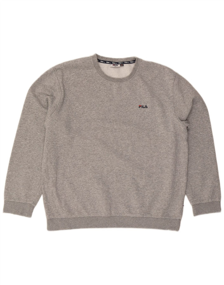 Fila moletom masculino jumper 2XL algodão manchado cinza