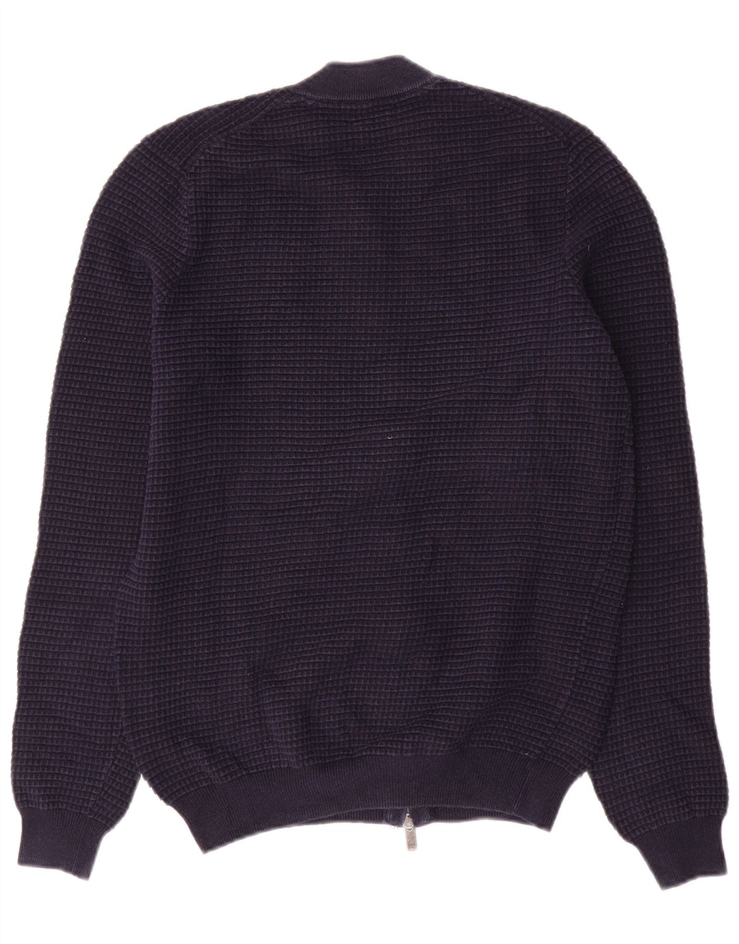 Suéter cardigã masculino Massimo Dutti de algodão azul marinho médio