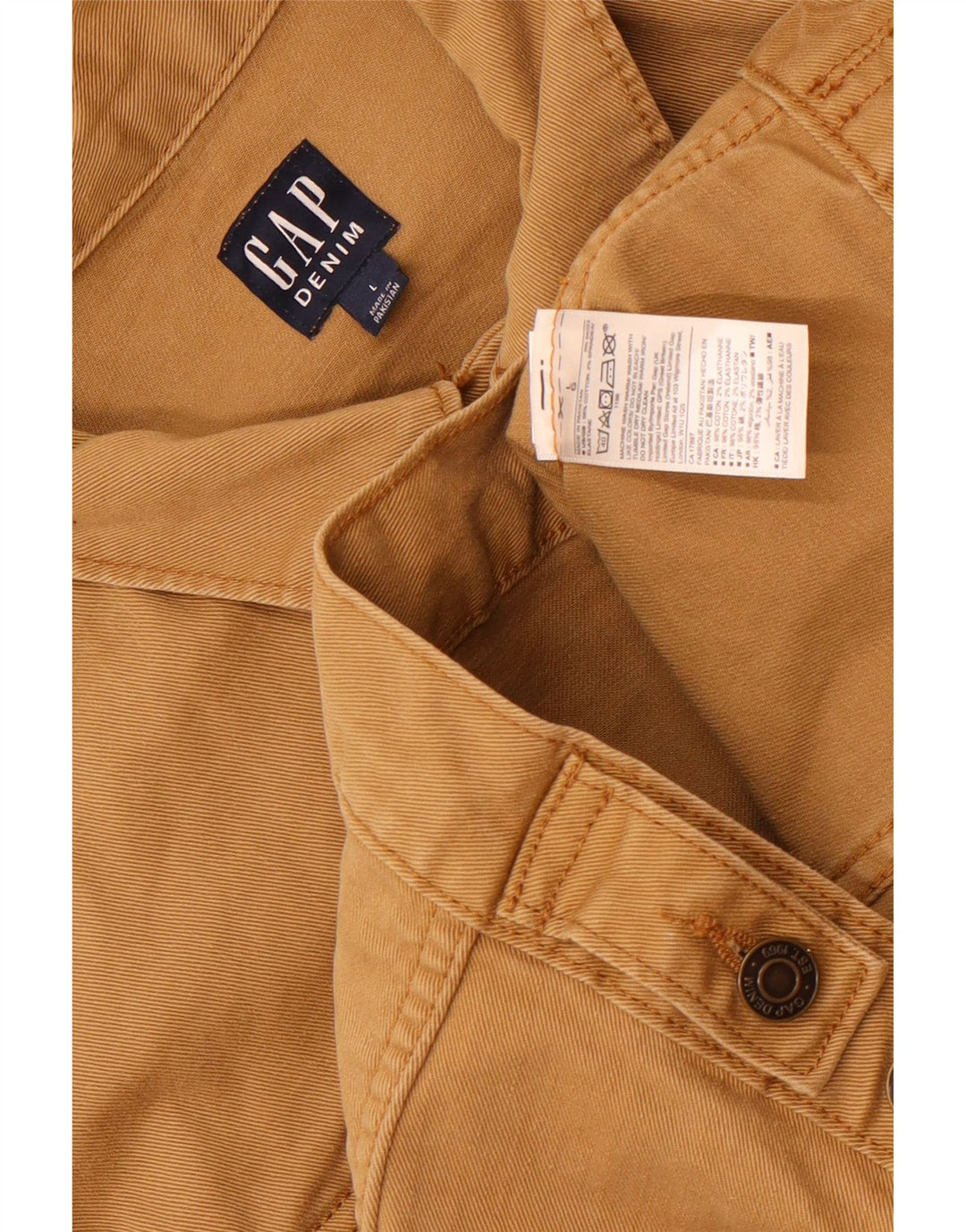 Jaqueta jeans masculina Gap Reino Unido 40 grande algodão marrom