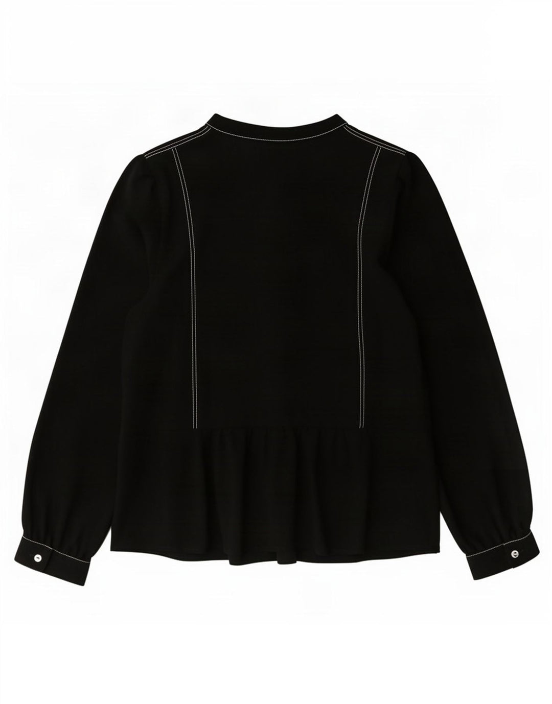 Blusa feminina de manga comprida Marks & Spencer Reino Unido 16 grande poliéster preto