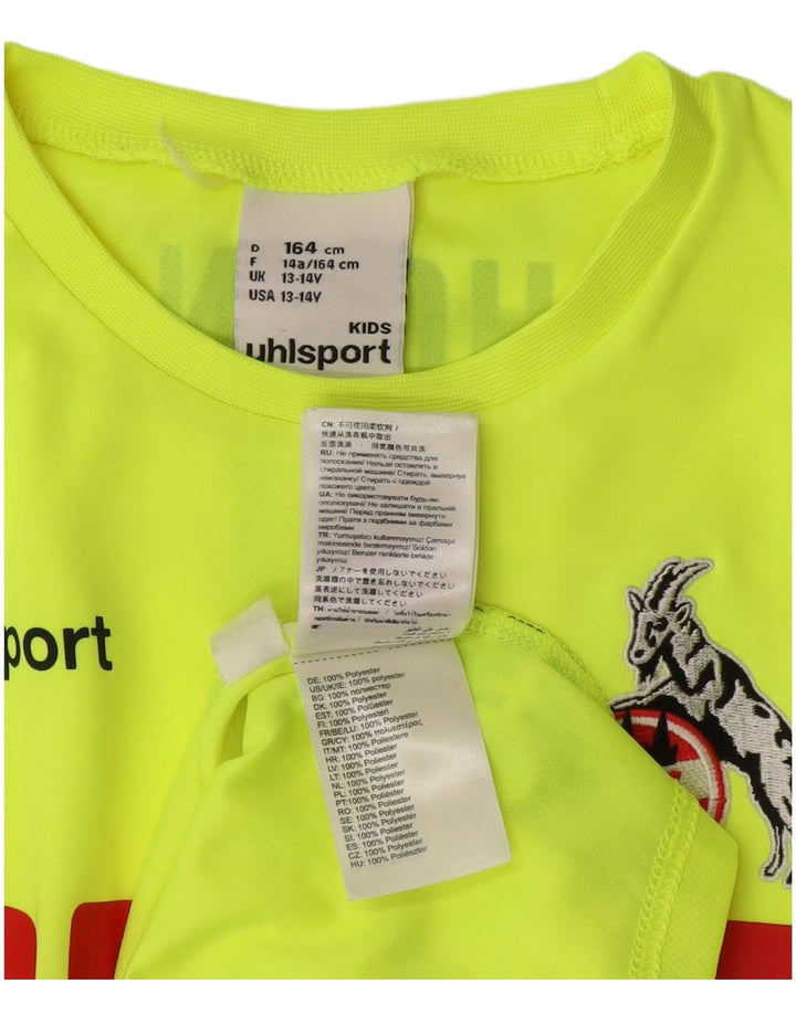 UHLSPORT Boys FC Koln Graphic Top manga comprida 13-14 anos verde poliéster