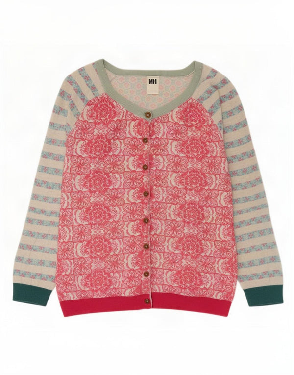 Suéter feminino cropped branco material branco Reino Unido 10 algodão floral rosa pequeno