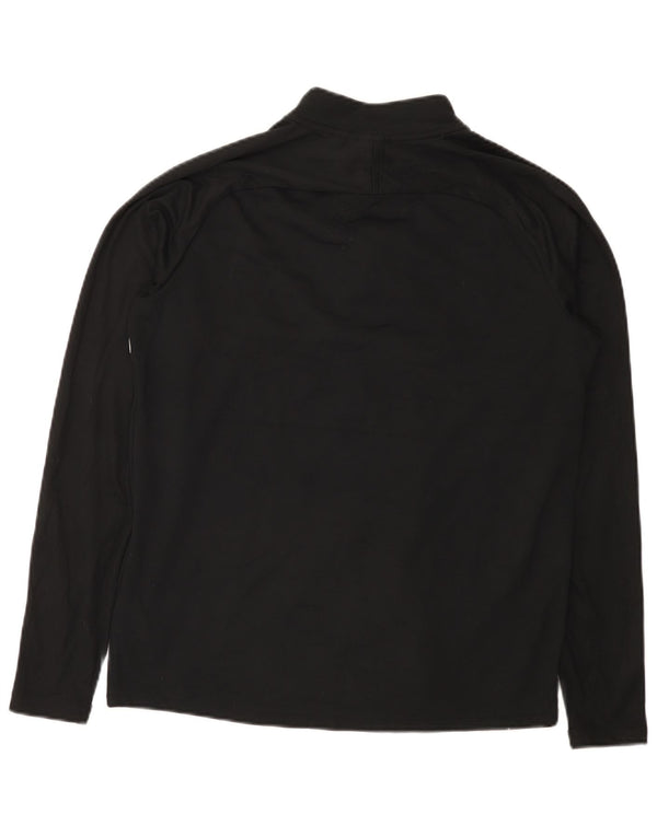 Nike Mens Dri Fit Zip Neck Pullover Treino Top Médio Preto Colourblock