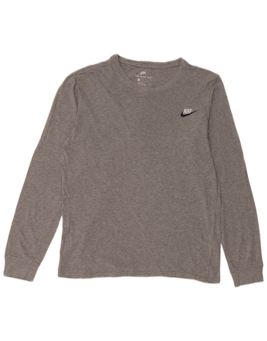 Top masculino Nike Athletic Cut manga comprida algodão cinza médio