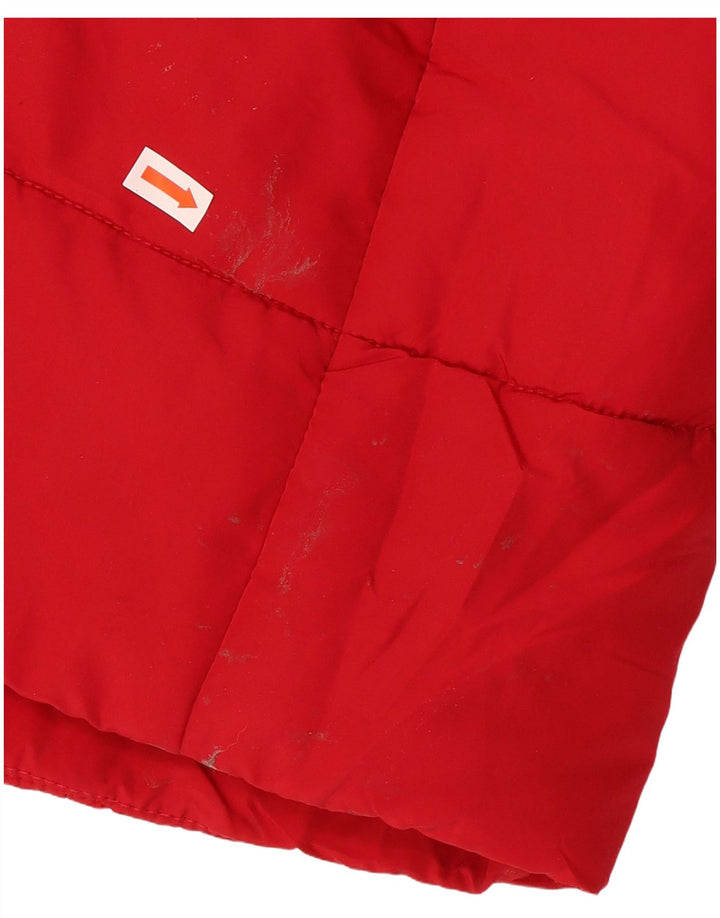 Casaco acolchoado feminino Marks & Spencer Reino Unido 14 grande poliéster vermelho