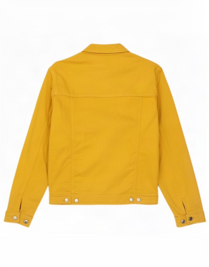 Jaqueta jeans masculina Zara UK 36 pequeno algodão amarelo