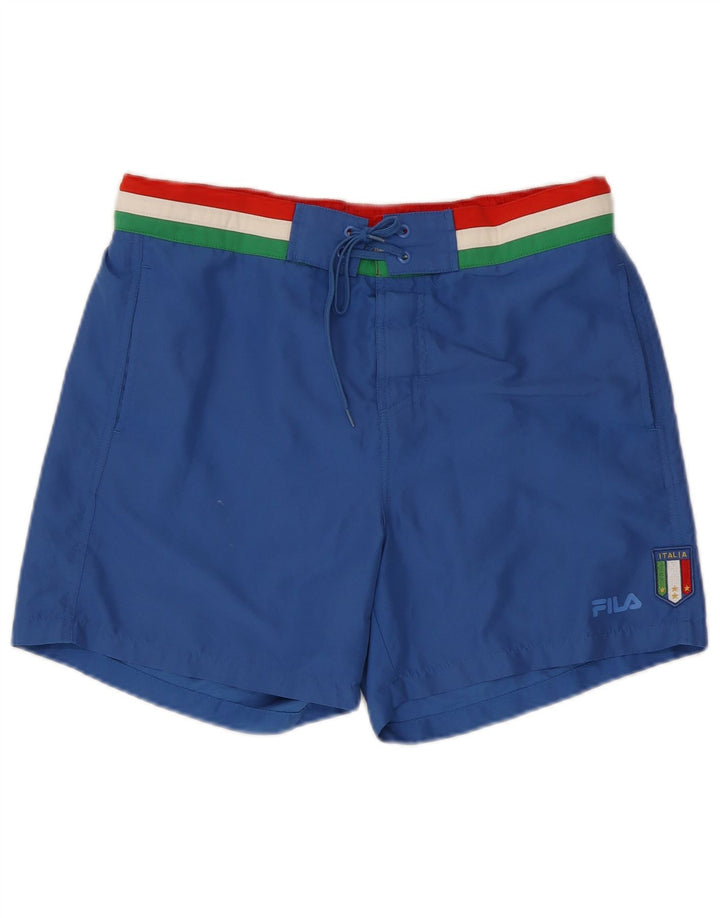 Shorts de natação masculino Fila grande azul colorblock poliéster