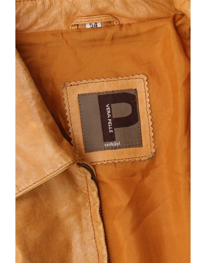 Jaqueta de couro masculina Conbipel IT 54 XL couro bege