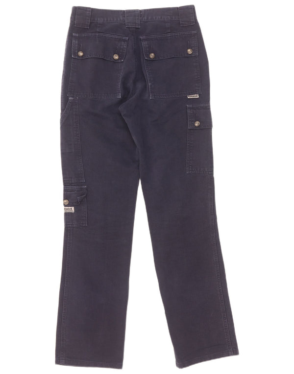 Pickwick Mens Straight Corduroy Trousers W32 L32 Navy Blue Cotton