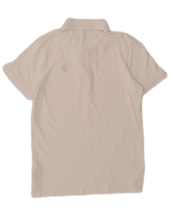 Camisa polo masculina Jack & Jones pequena de algodão branco