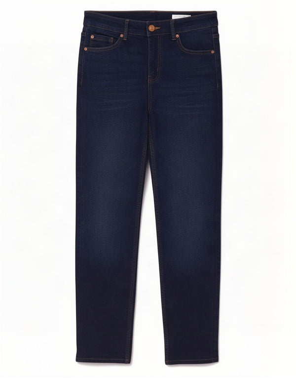 Jeans retos femininos Marks & Spencer UK 12 médio W30 L28 azul marinho