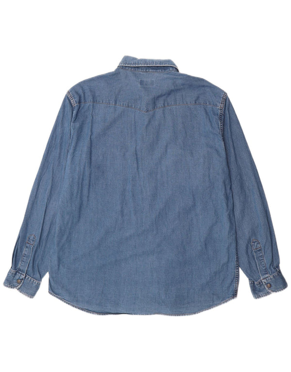 Camisa jeans masculina CARRERA XL azul algodão