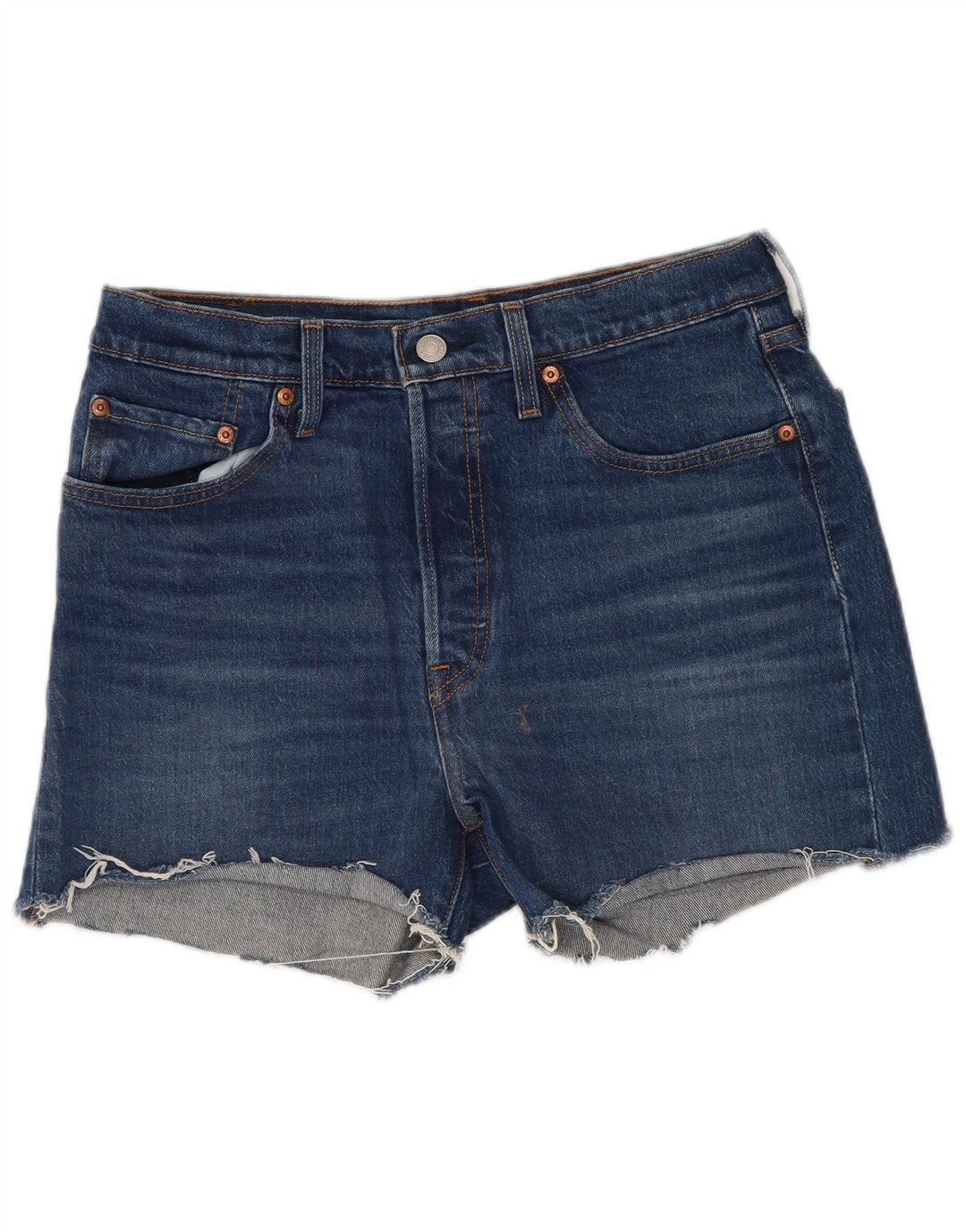 Shorts jeans feminino 501 da Levi's W29 algodão azul médio