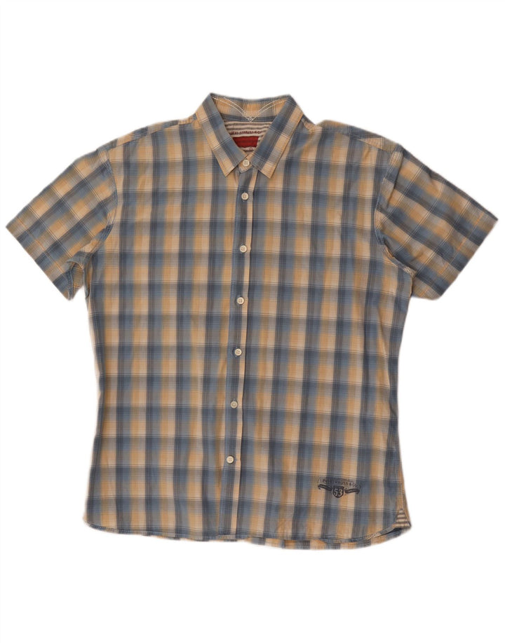 Camisa masculina de manga curta Levi's grande xadrez azul