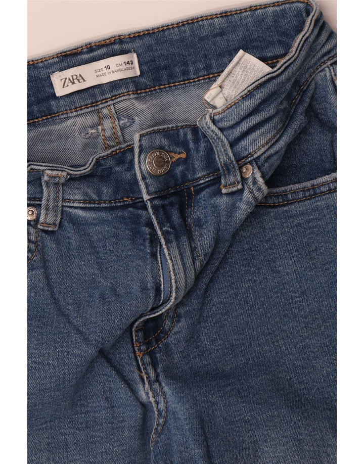 Zara Girls Cargo Bootcut Jeans 9-10 anos W26 L25 Azul
