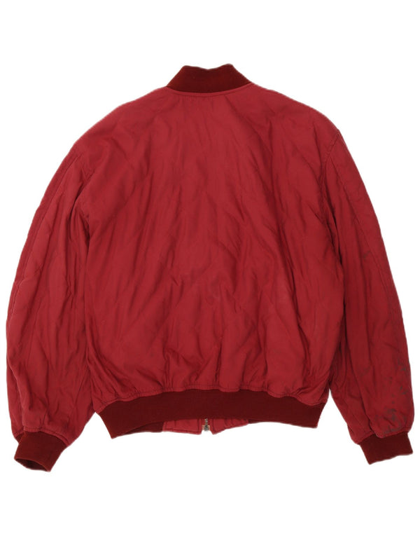 Casucci Mens Loose Fit Bomber Jacket UK 36 Pequeno Poliéster Vermelho Colourblock