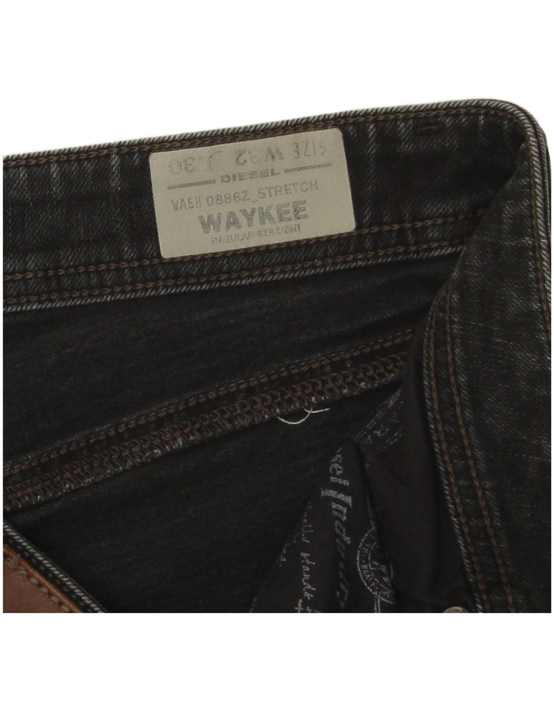 Diesel Masculino Waykee Regular Straight Jeans W32 L30 Algodão Cinza