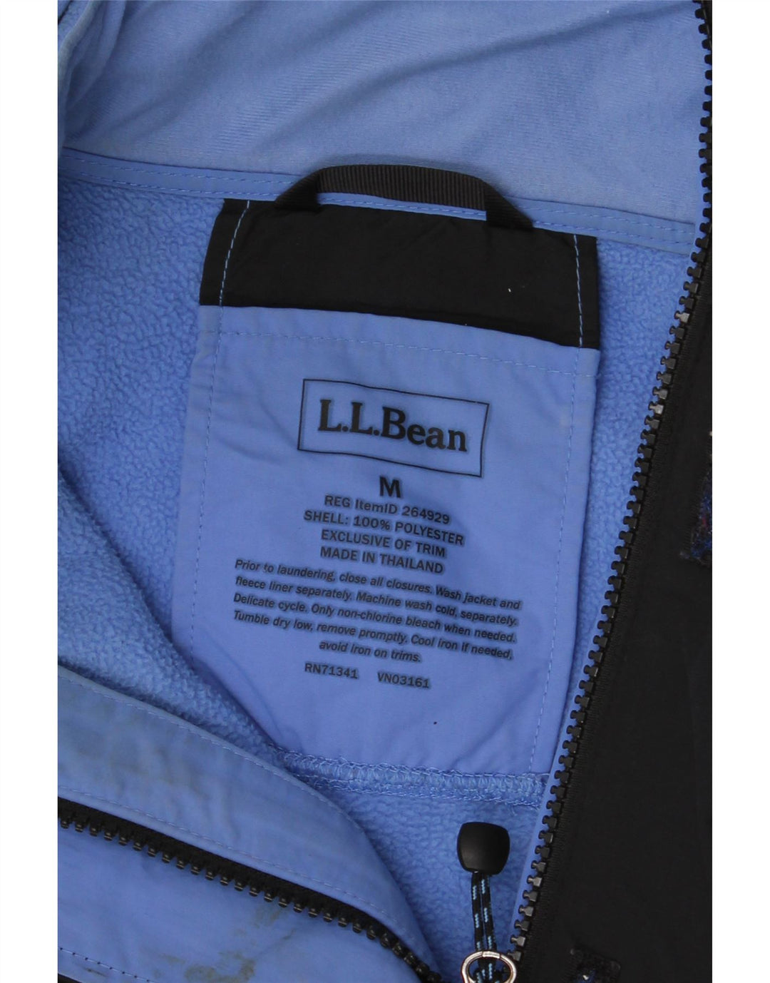 Jaqueta corta-vento feminina L.L.Bean com capuz grande Reino Unido 14 médio preto