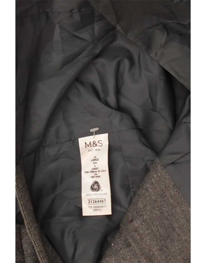 Colete masculino Marks & Spencer grande lã cinza