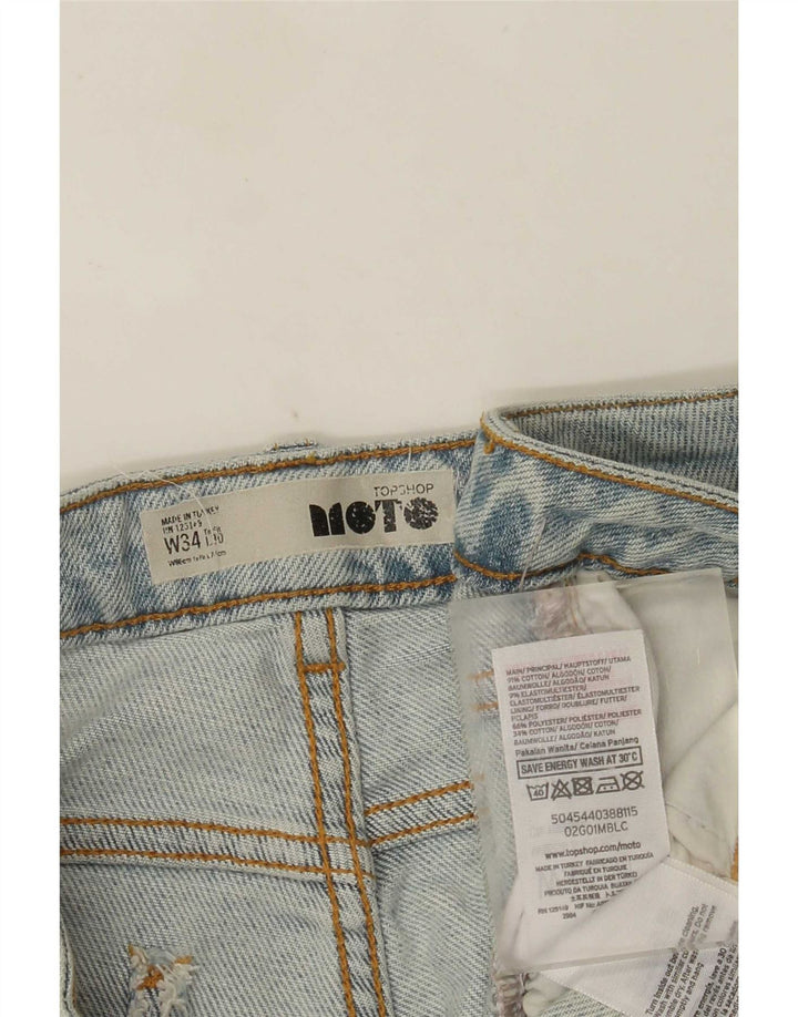 Jeans recortados femininos Topshop W34 L24 algodão azul