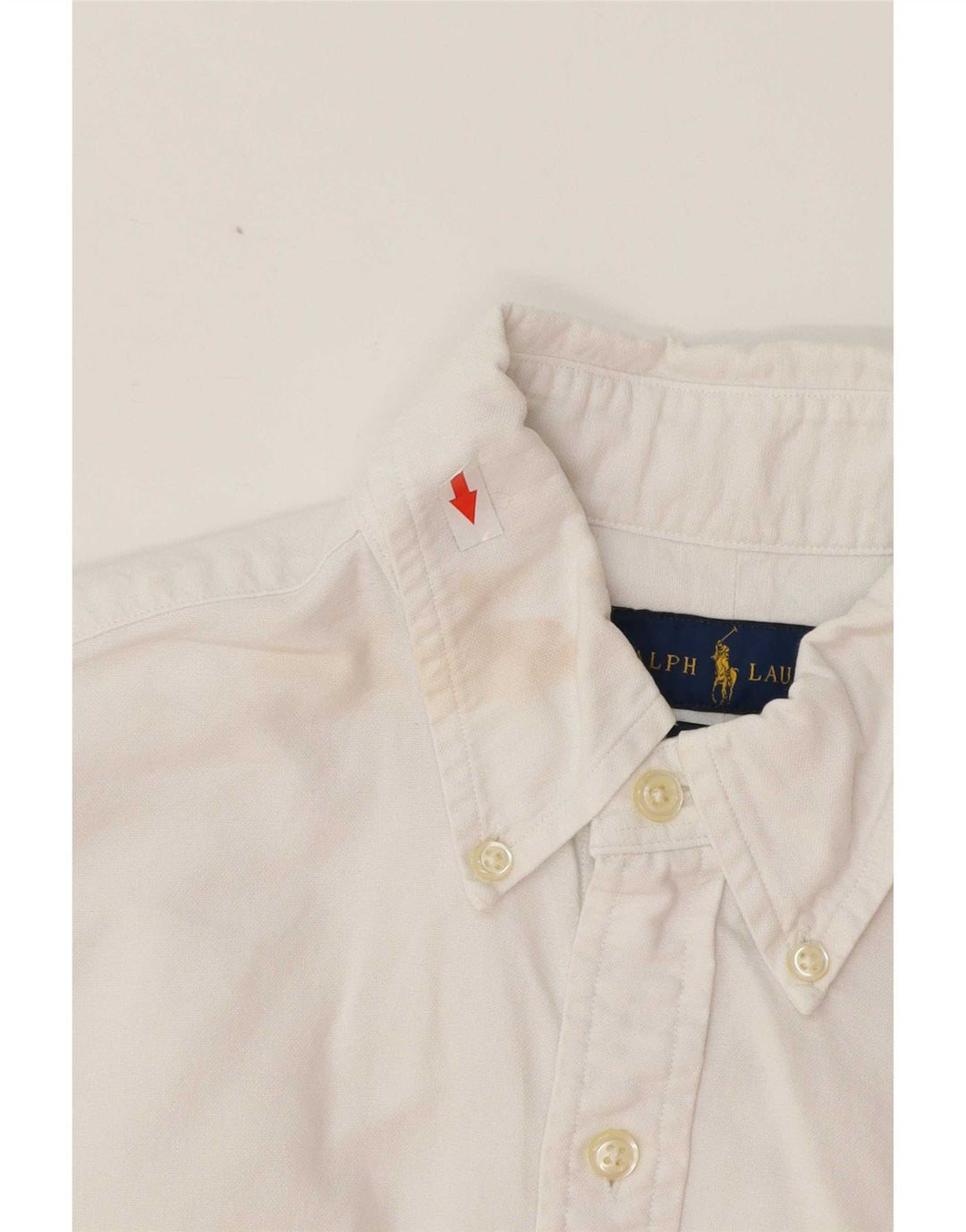 Ralph Lauren Camisa masculina slim fit pequena de algodão branco