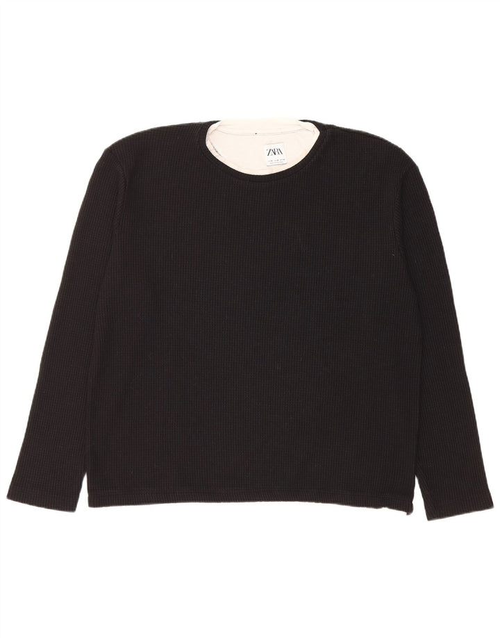 Zara Moletom Masculino Jumper Médio Preto